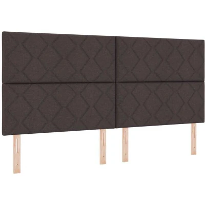 Image of vidaXL Box Spring Bed with Mattress Dark Brown 200x200 cm Fabric