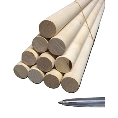 Image of Trustleaf 25mm x 600mm Birch Hardwood Wooden Craft Sticks/Dowels Seconds Pack of 1 Dowel