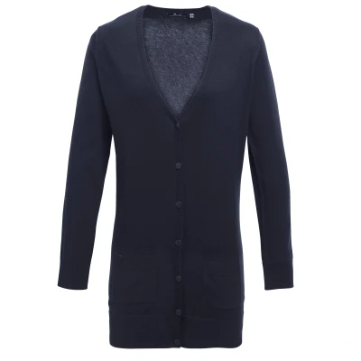 Image of Premier Womens/Ladies Longline V Neck Cardigan (Navy) Size 24 UK