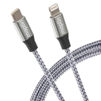 Image of Maplin Super Fast Charging 20W PD Lightning to USB C Cable White, 3m, Compatible with all iPhones 14, 13, 12, 11, SE, iPad Air/Mini (2019), (up 2021 generation), Airpod (w/Lightning Case)