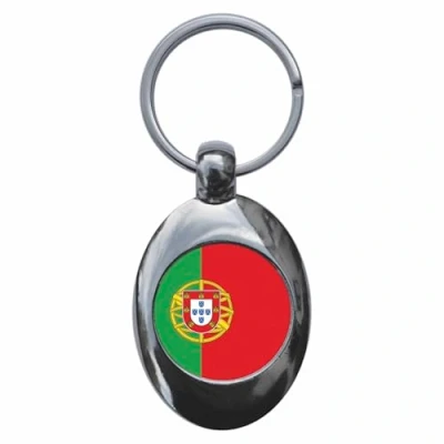 Image of Ozorath PORTUGAL PORTUGUESE NATIONAL FLAG TROLLEY COIN KEYRING KEYCHAIN KEY RING CHAIN