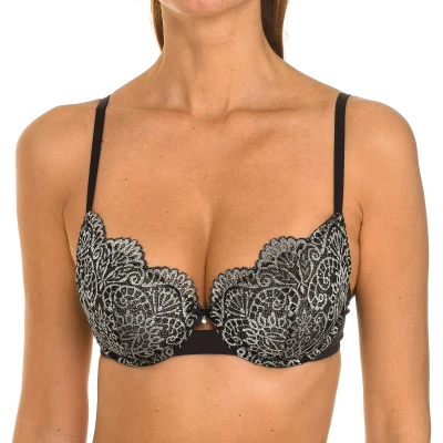 Image of Wonderbra Womens Push up bra with cups and padding W0AQ8 women Black Size 38B
