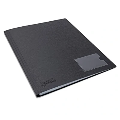 Image of Rapesco 1649 Germ Savvy Antibacterial, Hardcover Polypropylene Presentation Folder 24 Pockets A4, Black