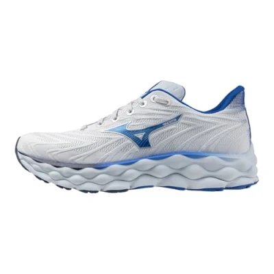 Image of Mizuno Men&#039;s Wave Sky 8 2e Running Shoe, Plein Air/Laser Blue, 13 UK