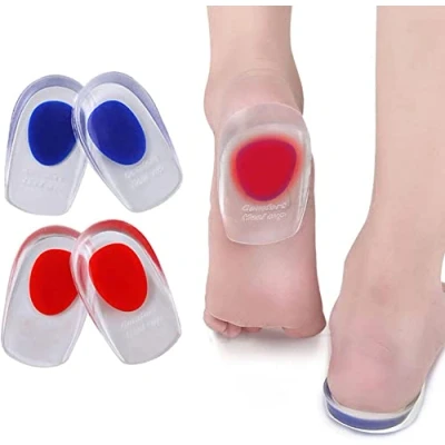 Image of Pedimend 2 Pairs Gel Heel Cups, Silicone Cup Pads for Plantar Fasciitis, Spur &amp; Achilles Pain, Cups and Cushions Absorbing Support (Large: EU 41 45)