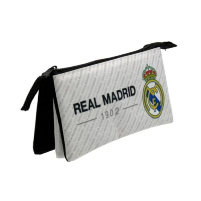 Image of Real Madrid Triple pencil case 1902 CYP PT 523 RM, White, 22 cm, for kids