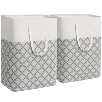 Image of Laundry Basket, 2 Pack Washing Baskets for Clothes Hamper, 75L Large Collapsible Waterproof Storage Basket Bedroom Bathroom Dorm Toys, Grey