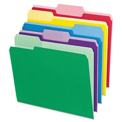 Image of Pendaflex 84370 File Folders with Erasable Tabs, 1/3 Cut Top Tab, Letter, Assorted (Pack of 30)