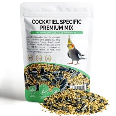 Image of Cockatiel Specific Premium Mix Bird Seed Natural &amp; Healthy Gourmet Choice 1.6KG In 2.4L Resealable Tub