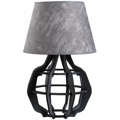 Image of Bento Table Lamp With Round Tapered Shade Grey, 30.5cm, 1x E27