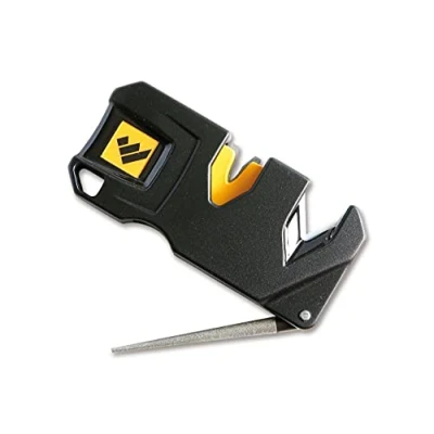 Image of Work Sharp Pivot Plus Knife Sharpener with Crossed Carbide Elements and Ceramic Rods in Black 8.90 cm