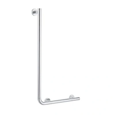 Image of Tiger Boston Comfort &amp; Safety 90º Grab Rail, Left Version, Stainless Steel Polished, 42.6 x 70 7 cm