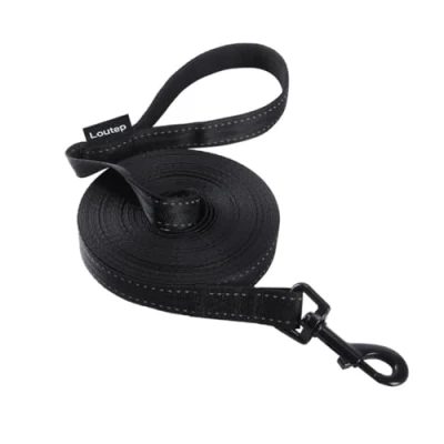 Image of Loutep Reflective Training Lead for Dogs 3m 5m 10m 15m 20m 25m 30m Strong Nylon Rope Extra Long Line Dog Leash with Padded Handle Large Medium Small Puppy Recall Pet Walking Obedience