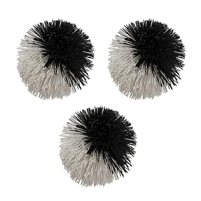 Image of Soft String Balls, Large Black and White Tactile Balls for Stress Relief Sensory Play, Therapeutic Catching Gripping, 12cm Diameter (3 Pack)