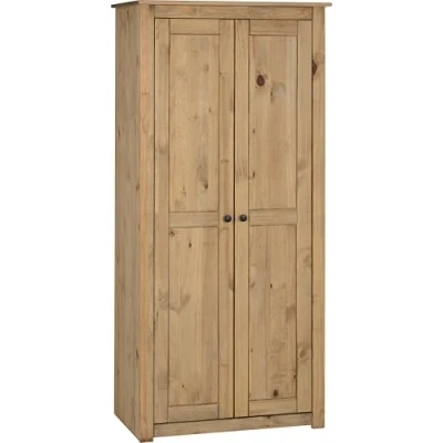 Image of Seconique Panama 2 Door Wardrobe in Natural Wax