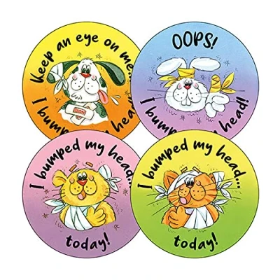 Image of 400 I Bumped My Head Childrens Pupils School Teachers Stickers 32mm Brainwaves Primary Teaching Services