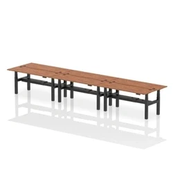 Image of Air B2B 1800x600mm Height Adjustable 6P Bench Desk CP Walnut/Black