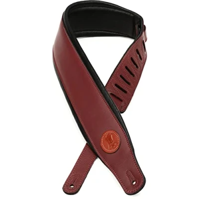 Image of Levy&#039;s Leathers 3&quot; Signature Series Leather Guitar Strap with Foam Padding and Backing; Burgundy (MSS2 BRG)