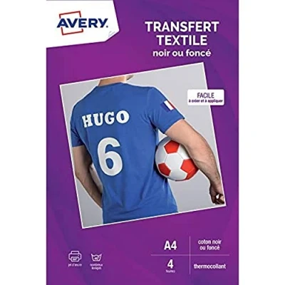 Image of Avery T Shirt Transfer 4 Sheets for Black Textiles