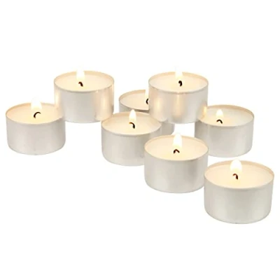 Image of Stonebriar Long Burning Tealight Candles 8 Hours White Unscented 100 Pack, White, Pack
