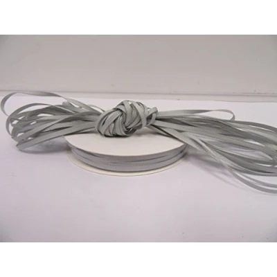 Image of 1 Bundle of 3mm x 10 metres Grosgrain Ribbed Ribbon Light Silver Double Sided 3 mm