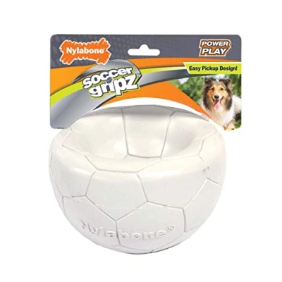 Image of Nylabone Power Play Gripz Dog Soccer Ball Toy with Easy Pickup Design Medium 5.5 in.