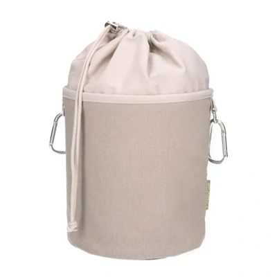 Image of trendfinding Canvas Fabric Clothes Peg Bag with 2 Carabiner Hooks for 200 Pegs, Extra Large and Sturdy, Taupe Grey