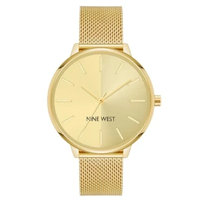 Image of Nine West Women Analog Japanese Quartz Watch with Stainless Steel Strap NW/1980CHGB