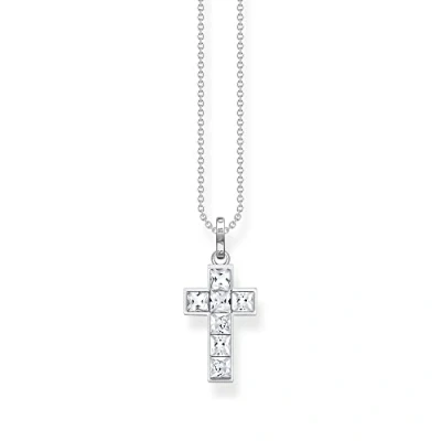 Image of Thomas Sabo Women Necklace Cross with White Stones Silver 925 Sterling KE2166 051 14