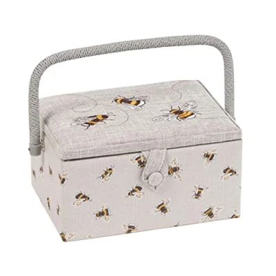 Image of Hobby Gift Medium Sewing Craft Storage Box, Embroidered Bee