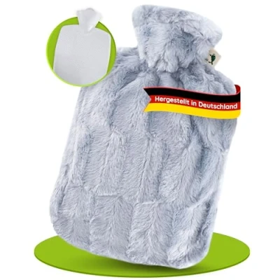 Image of Hugo Frosch Hot Water Bottle classic 1,8 ltr. fluffy cover grey