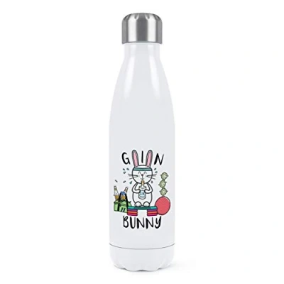 Image of Gin Bunny Double Wall Water Bottle Insulated Stainless Steel Sports Drinks 500ml White