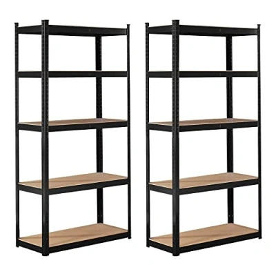 Image of Arebos Heavy Duty Shelving Set of 2 180 x 90 40 cm Anthracite 5 Shelves Workshop Unit Boltless Storage