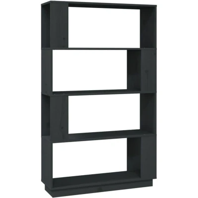 Image of vidaXL Book Cabinet/Room Divider Grey 80x25x132 cm Solid Wood Pine