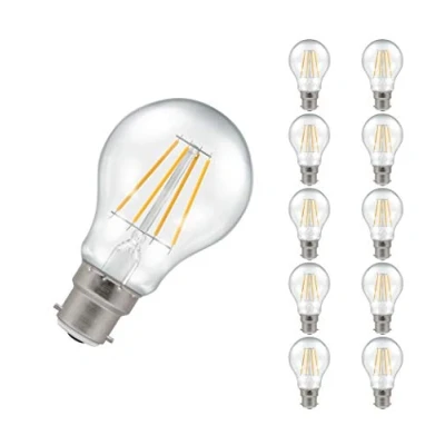 Image of Crompton Lamps LED GLS 5W BC B22d Dimmable Filament (40W Equivalent) 2700K Warm White Clear 470lm Bayonet B22 A60 Light Bulb