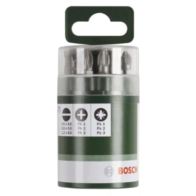 Image of Bosch 2609255975 25mm Screwdriver Bit Box Including Universal Holder in Standard Quality (10 Pieces)