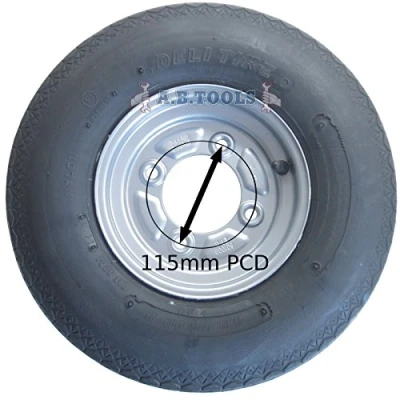 Image of AB Tools Trailer Wheel Rim &amp; Tyre 4.00 8 6 PLY 115mm PCD ERDE DAXARA TRSP17