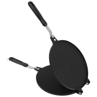Image of Waffle Cone Maker Non Stick Egg Roll Pan with Long Handle Aluminum Alloy Dia22cm Machine Crepe Ice Cream Cones for Gas Stove
