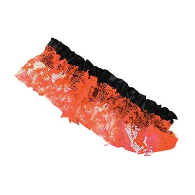 Image of NEW NEON ORANGE LACE GARTER NU RAVE 80&#039;S DISCO WEAR