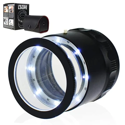 Image of DANOPLUS 10x Magnification 8 LED Light Glass Scale Chart Jewelers Eye Loupe Magnifier 25mm Field of View