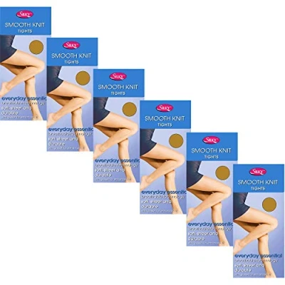 Image of TeddyTs XXL Silky Smooth Knit Everyday Essential Tights with Panel Gusset (6 Pair Pack) (Natural Tan)