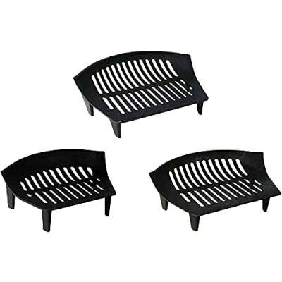 Image of Elex® 16&#039;&#039;Fire Grate Cast Iron Solid Fuel Black Fireside Fireplace Coal Fire Heavy Duty Log