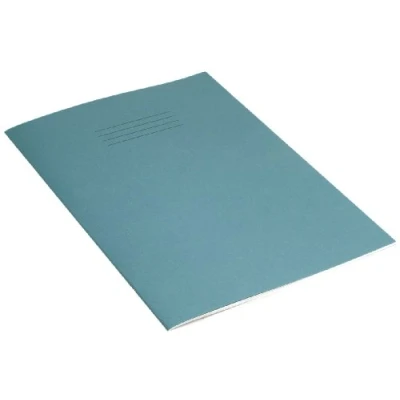 Image of Rhino A4 Exercise Books, 32 Page / 8mm Lined with Margin Paper Notebook, 10 Pack, Office &amp; School Stationery Supplies, Light Blue