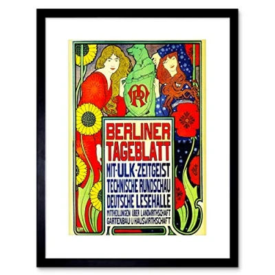 Image of Wee Blue Coo Advert Berliner Tageblatt New Art Picture Framed Wall Print