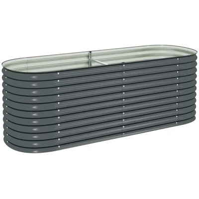 Image of vidaXL Garden Raised Bed 240x80x81 cm Galvanised Steel Grey