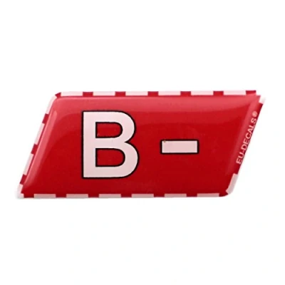 Image of Helmet B Blood Type Unscratchable 3D Decal sticker MioVespa collection for racing and street use