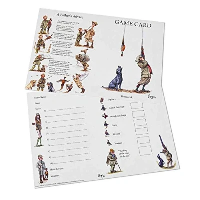 Image of Bryn Parry 10 shoot game Cards featuring Teamwork A Father&#039;s advice poem on the reverse. Inside contains spaces for name, guns names, record etc.