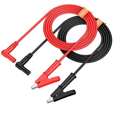 Image of Proster Multimeter Test Leads 2PCS 4mm Banana Plug to Alligator Clip Cable Electronic 15A 1000V 1m/3.3ft for Electrical Testing