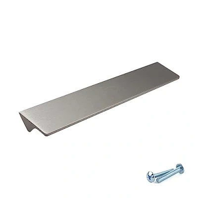 Image of M4TEC Bar Kitchen Cabinet Door Handles Cupboards Drawers Bedroom Furniture Finger Edge Pull Handle Brushed Stainless Steel. VE8 Series: 416 mm