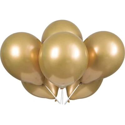 Image of Stunning Gold Platinum Latex Balloons (27cm) Elegant, Luxurious &amp; Vibrant Party Decorations Perfect for Show Stopping Celebrations 6ct
